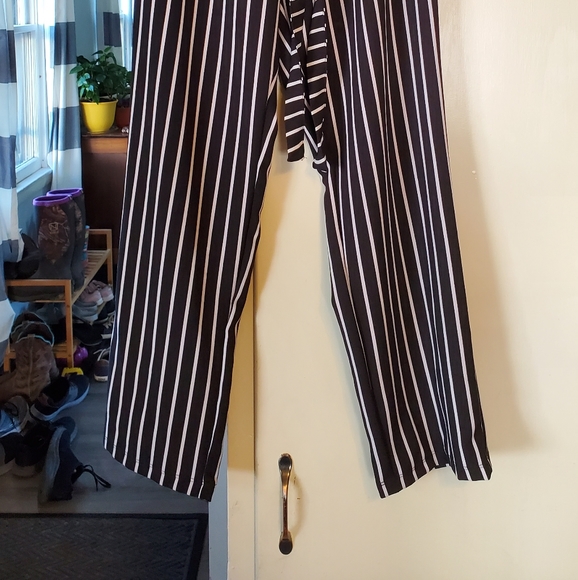 Como Black Striped B&W Pants | S | - Picture 2 of 4